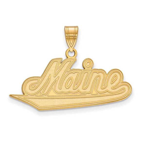 14k Gold Plated Silver U. of Maine Large Pendant - Picture 1 of 3
